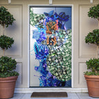 Personalized Carlton Football Blues Door Cover Tropical Hibiscus Flowers - Pacific Fusion Style
