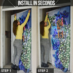 Personalized Carlton Football Blues Door Cover Tropical Hibiscus Flowers - Pacific Fusion Style