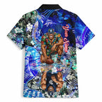 Personalized Carlton Football Blues Hawaiian Shirt Tropical Hibiscus Flowers - Pacific Fusion Style