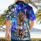 Personalized Carlton Football Blues Hawaiian Shirt Tropical Hibiscus Flowers - Pacific Fusion Style