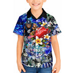 Personalized Carlton Football Blues Hawaiian Shirt Tropical Hibiscus Flowers - Pacific Fusion Style