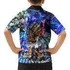 Personalized Carlton Football Blues Hawaiian Shirt Tropical Hibiscus Flowers - Pacific Fusion Style