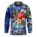 Personalized Carlton Football Blues Hockey Jersey Tropical Hibiscus Flowers - Pacific Fusion Style
