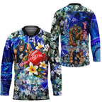 Personalized Carlton Football Blues Hockey Jersey Tropical Hibiscus Flowers - Pacific Fusion Style