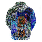 Personalized Carlton Football Blues Hoodie Tropical Hibiscus Flowers - Pacific Fusion Style