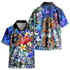 Personalized Carlton Football Blues Kid Hawaiian Shirt Tropical Hibiscus Flowers - Pacific Fusion Style