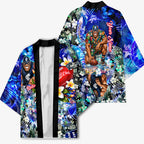 Personalized Carlton Football Blues Kimono Tropical Hibiscus Flowers - Pacific Fusion Style