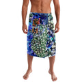 Personalized Carlton Football Blues Lavalava Tropical Hibiscus Flowers - Pacific Fusion Style