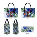Personalized Carlton Football Blues Leather Bag Tropical Hibiscus Flowers - Pacific Fusion Style