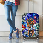 Personalized Carlton Football Blues Luggage Cover Tropical Hibiscus Flowers - Pacific Fusion Style