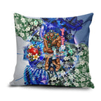 Personalized Carlton Football Blues Pillow Cover Tropical Hibiscus Flowers - Pacific Fusion Style