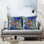 Personalized Carlton Football Blues Pillow Cover Tropical Hibiscus Flowers - Pacific Fusion Style