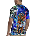 Personalized Carlton Football Blues Rugby Jersey Tropical Hibiscus Flowers - Pacific Fusion Style