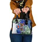 Personalized Carlton Football Blues Shoulder Handbag Tropical Hibiscus Flowers - Pacific Fusion Style