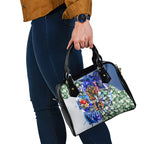 Personalized Carlton Football Blues Shoulder Handbag Tropical Hibiscus Flowers - Pacific Fusion Style