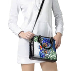 Personalized Carlton Football Blues Shoulder Handbag Tropical Hibiscus Flowers - Pacific Fusion Style