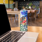 Personalized Carlton Football Blues Skinny Tumbler Tropical Hibiscus Flowers - Pacific Fusion Style