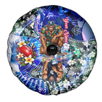 Personalized Carlton Football Blues Spare Tire Cover Tropical Hibiscus Flowers - Pacific Fusion Style