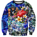Personalized Carlton Football Blues Sweatshirt Tropical Hibiscus Flowers - Pacific Fusion Style