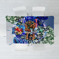 Personalized Carlton Football Blues Tablecloth Tropical Hibiscus Flowers - Pacific Fusion Style