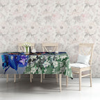 Personalized Carlton Football Blues Tablecloth Tropical Hibiscus Flowers - Pacific Fusion Style