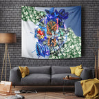 Personalized Carlton Football Blues Tapestry Tropical Hibiscus Flowers - Pacific Fusion Style