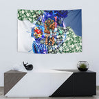 Personalized Carlton Football Blues Tapestry Tropical Hibiscus Flowers - Pacific Fusion Style
