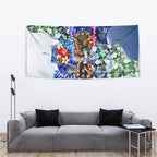 Personalized Carlton Football Blues Tapestry Tropical Hibiscus Flowers - Pacific Fusion Style