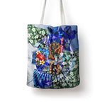 Personalized Carlton Football Blues Tote Bag Tropical Hibiscus Flowers - Pacific Fusion Style