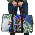 Personalized Carlton Football Blues Travel Bag Tropical Hibiscus Flowers - Pacific Fusion Style