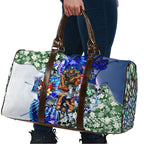 Personalized Carlton Football Blues Travel Bag Tropical Hibiscus Flowers - Pacific Fusion Style