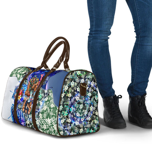Personalized Carlton Football Blues Travel Bag Tropical Hibiscus Flowers - Pacific Fusion Style