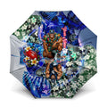 Personalized Carlton Football Blues Umbrella Tropical Hibiscus Flowers - Pacific Fusion Style