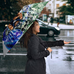 Personalized Carlton Football Blues Umbrella Tropical Hibiscus Flowers - Pacific Fusion Style