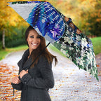 Personalized Carlton Football Blues Umbrella Tropical Hibiscus Flowers - Pacific Fusion Style