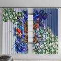 Personalized Carlton Football Blues Window Curtain Tropical Hibiscus Flowers - Pacific Fusion Style
