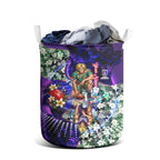 Personalized Fremantle Football Dockers Laundry Basket Tropical Hibiscus Flowers - Pacific Fusion Style