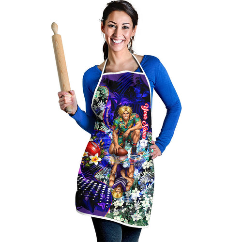 Personalized Fremantle Football Dockers Apron Tropical Hibiscus Flowers - Pacific Fusion Style