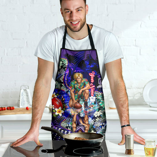Personalized Fremantle Football Dockers Apron Tropical Hibiscus Flowers - Pacific Fusion Style