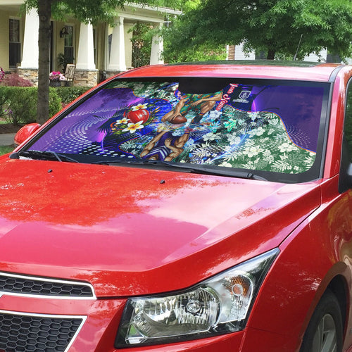 Personalized Fremantle Football Dockers Auto Sun Shade Tropical Hibiscus Flowers - Pacific Fusion Style