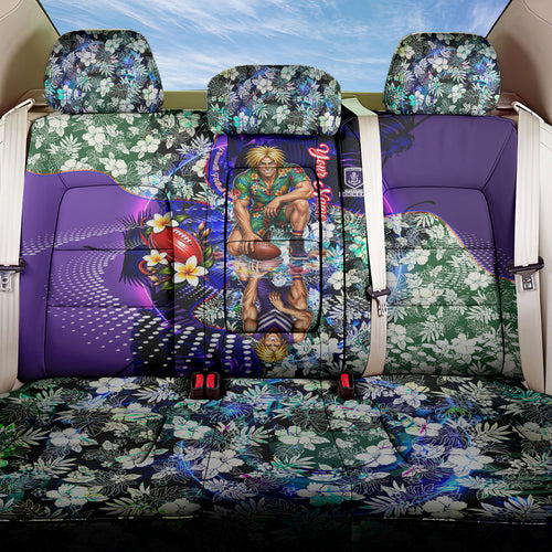 Personalized Fremantle Football Dockers Back Car Seat Cover Tropical Hibiscus Flowers - Pacific Fusion Style