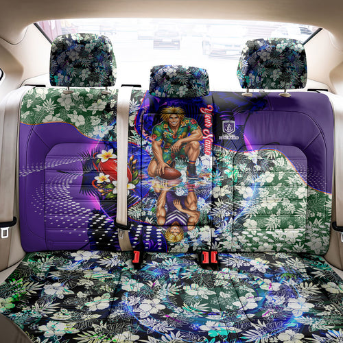 Personalized Fremantle Football Dockers Back Car Seat Cover Tropical Hibiscus Flowers - Pacific Fusion Style