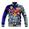 Personalized Fremantle Football Dockers Baseball Jacket Tropical Hibiscus Flowers - Pacific Fusion Style