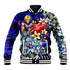 Personalized Fremantle Football Dockers Baseball Jacket Tropical Hibiscus Flowers - Pacific Fusion Style