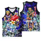Personalized Fremantle Football Dockers Basketball Jersey Tropical Hibiscus Flowers - Pacific Fusion Style