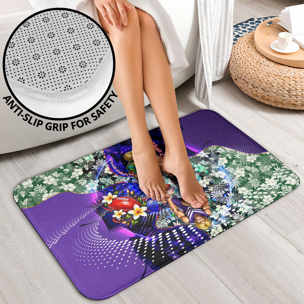 Personalized Fremantle Football Dockers Bathroom Set Tropical Hibiscus Flowers - Pacific Fusion Style