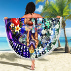 Personalized Fremantle Football Dockers Beach Blanket Tropical Hibiscus Flowers - Pacific Fusion Style