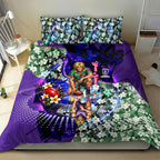 Personalized Fremantle Football Dockers Bedding Set Tropical Hibiscus Flowers - Pacific Fusion Style