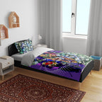 Personalized Fremantle Football Dockers Bedding Set Tropical Hibiscus Flowers - Pacific Fusion Style