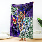 Personalized Fremantle Football Dockers Blanket Tropical Hibiscus Flowers - Pacific Fusion Style